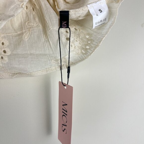 NWT MICAS Beige Knot Front Crochet Knit Embroidered Tube Top - Picture 4 of 6
